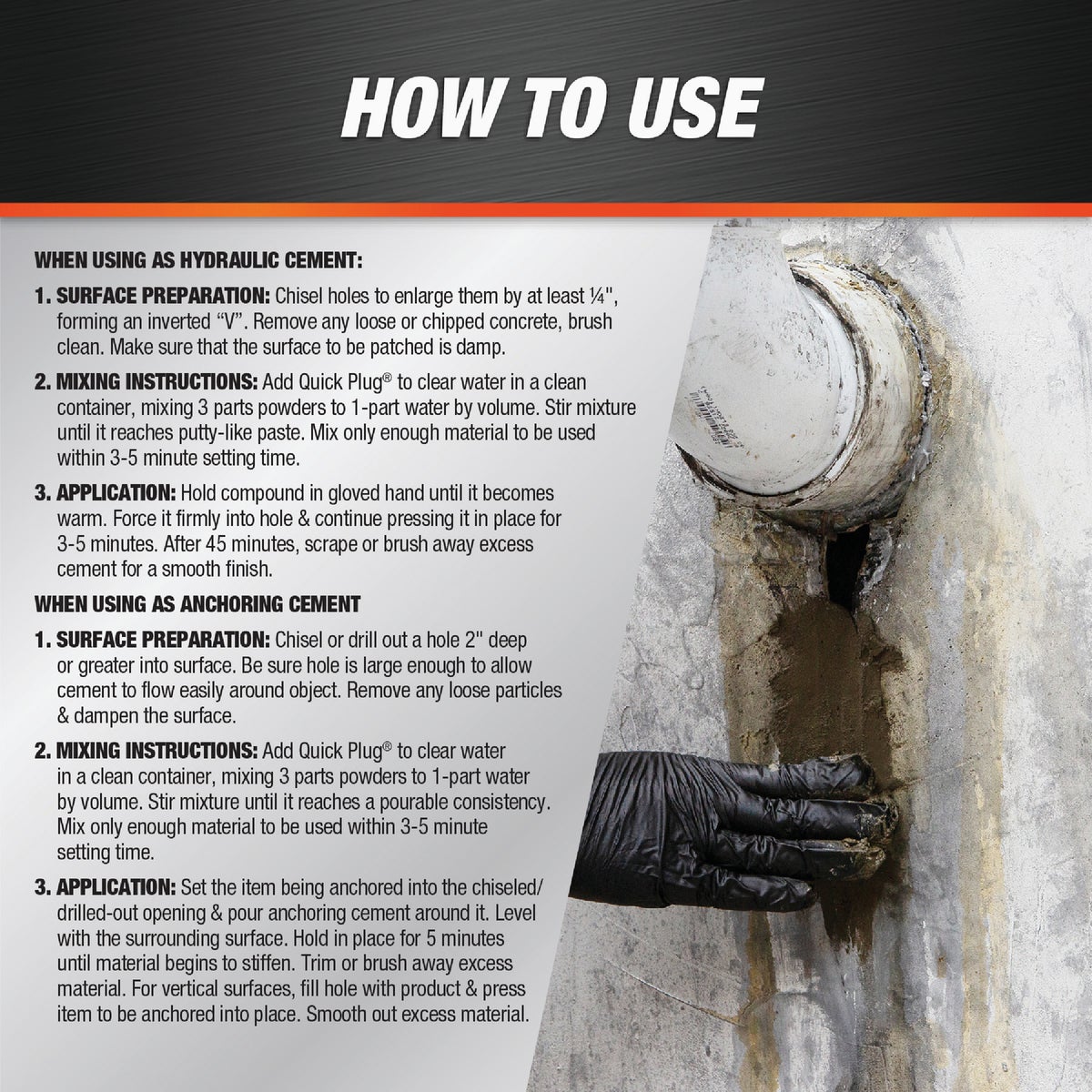 Dap 10 Lb. Quick Plug Hydraulic & Anchoring Cement, Gray Image 3
