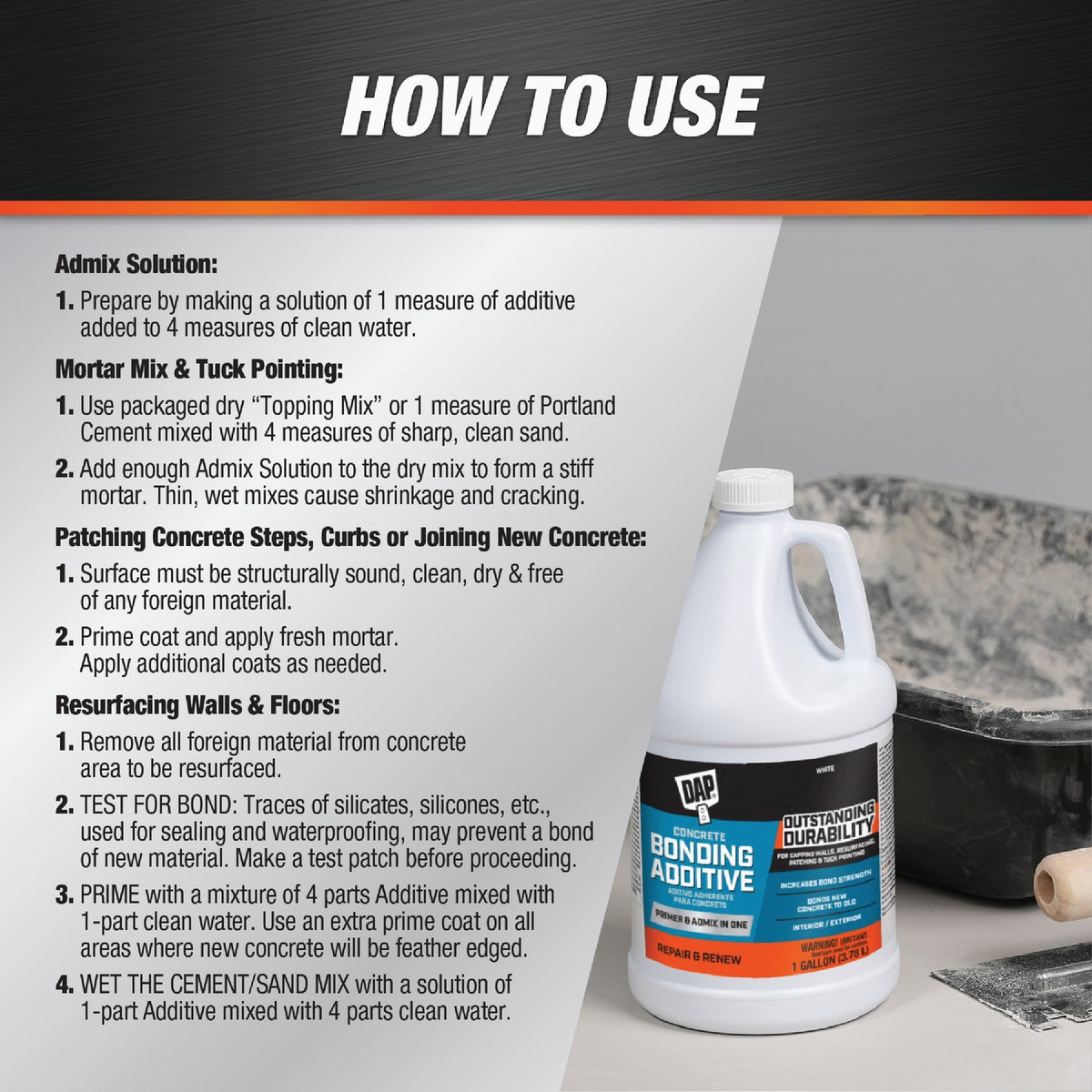 DAP 1 Gal. Concrete Bonding Additive, White Image 3