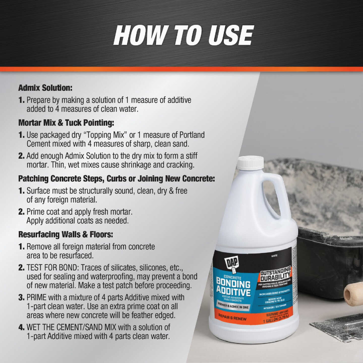 DAP 1 Gal. Concrete Bonding Additive, White Image 3