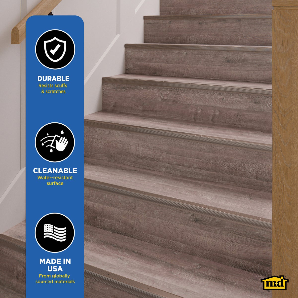 M-D Building Products 1-1/8 In. X 1-1/8 In. X 72 In. Pewter Aluminum Stair Edging with Screw Nails Image 5