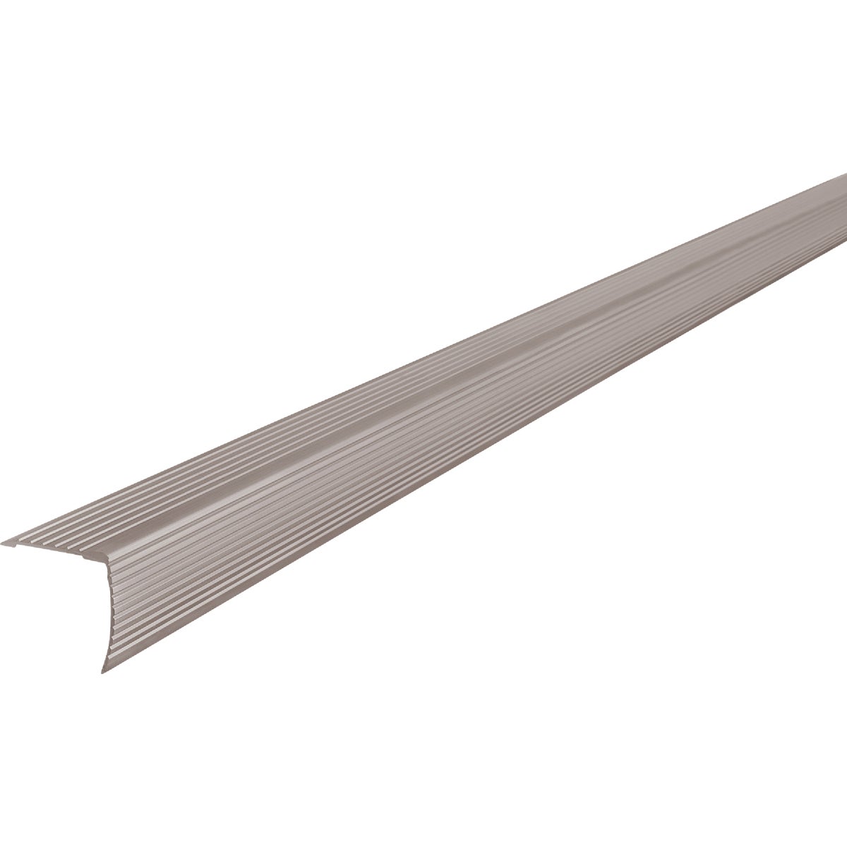 M-D Building Products 1-1/8 In. X 1-1/8 In. X 72 In. Pewter Aluminum Stair Edging with Screw Nails