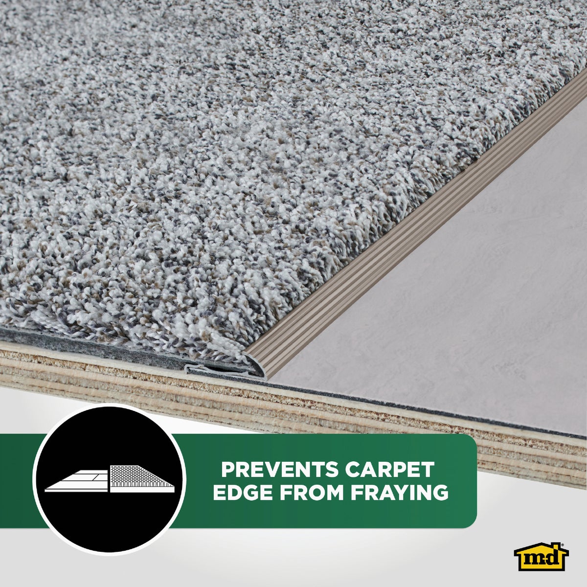M-D Building Products Pewter 1-3/8 In. x 3 Ft. Aluminum Carpet Gripper Image 3