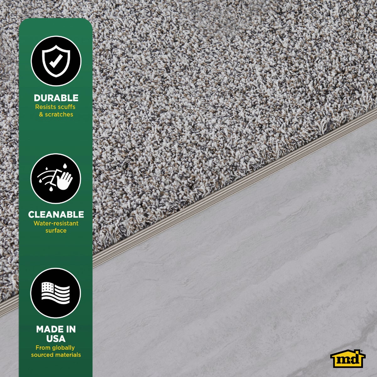 M-D Building Products Pewter 1-3/8 In. x 6 Ft. Aluminum Carpet Gripper Image 5