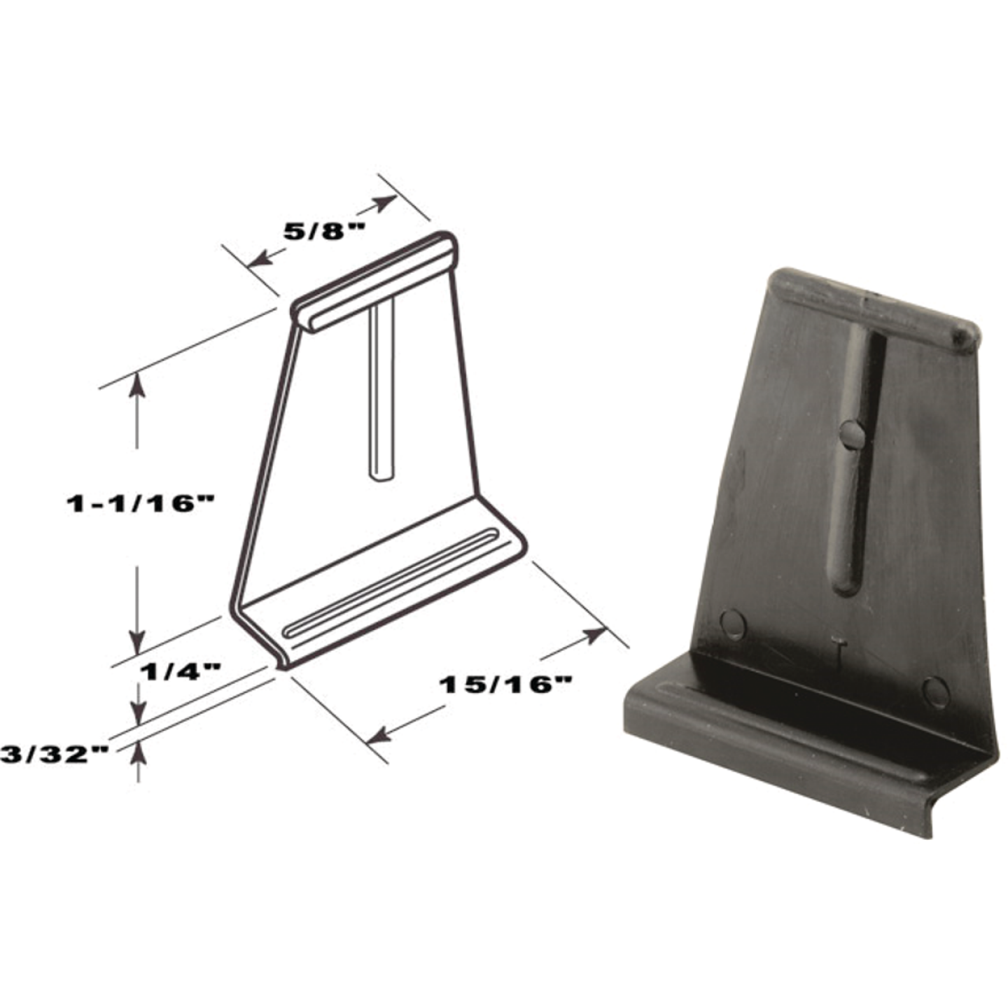 Prime-Line Black Spline Channel Pull Tab (25-Pack) Image 1