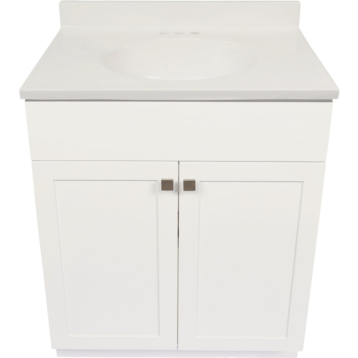 Modular Charleston White 30 In. W x 18 In. D x 34-1/2 In. H  Vanity with White Cultured Marble Top