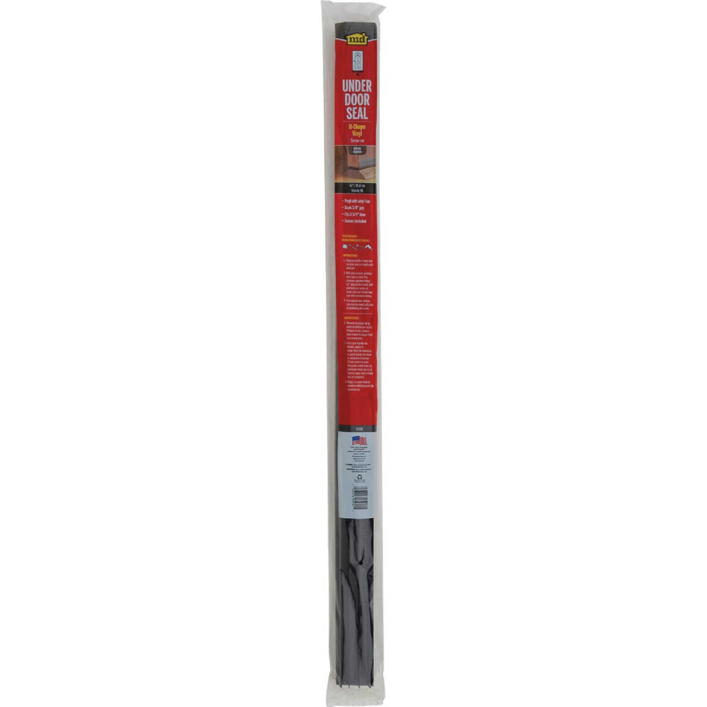 M-D Building Products 2 In. W. x 1.125 In. H. x 36 In. L. Vinyl Brown Door Bottom Image 5