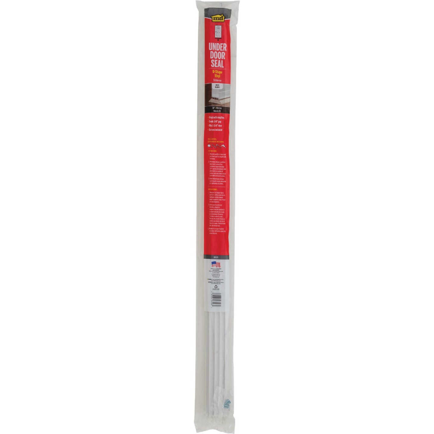 M-D Building Products 2 In. W. x 1.125 In. H. x 36 In. L. Vinyl White Door Bottom Image 5