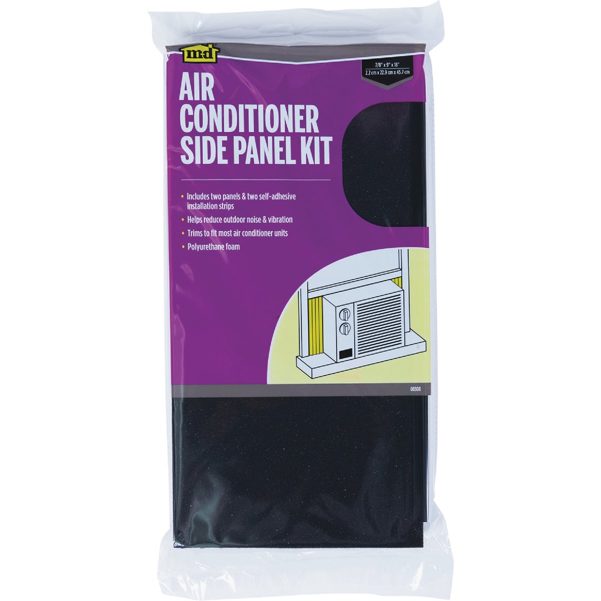 M-D Building Products Side 9 In. W. x 18 In. H. Gray Air Conditioner Insulating Panel (2-Pack)