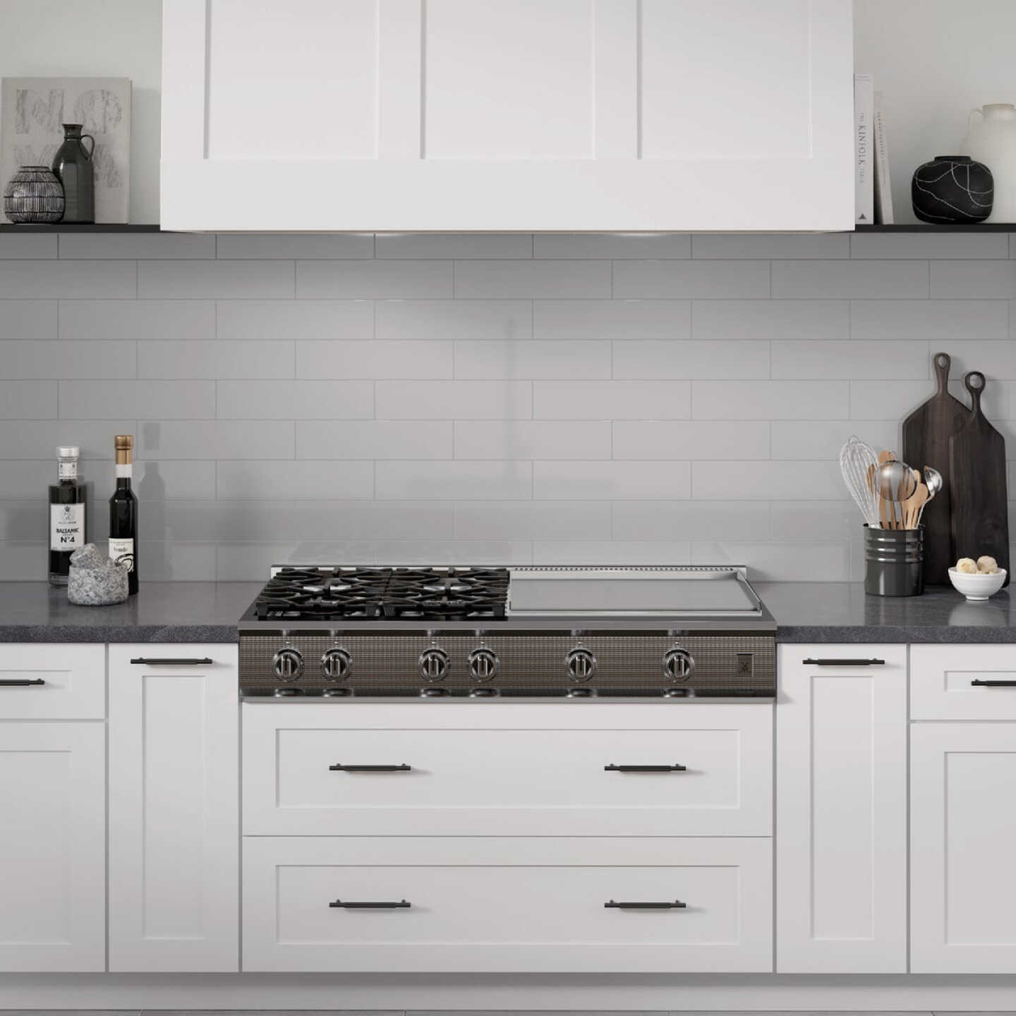 Emser Catch 4 In. x 16 In. Glossy Gray Ceramic Wall Tile (10.83 Sq. Ft./Case) Image 1