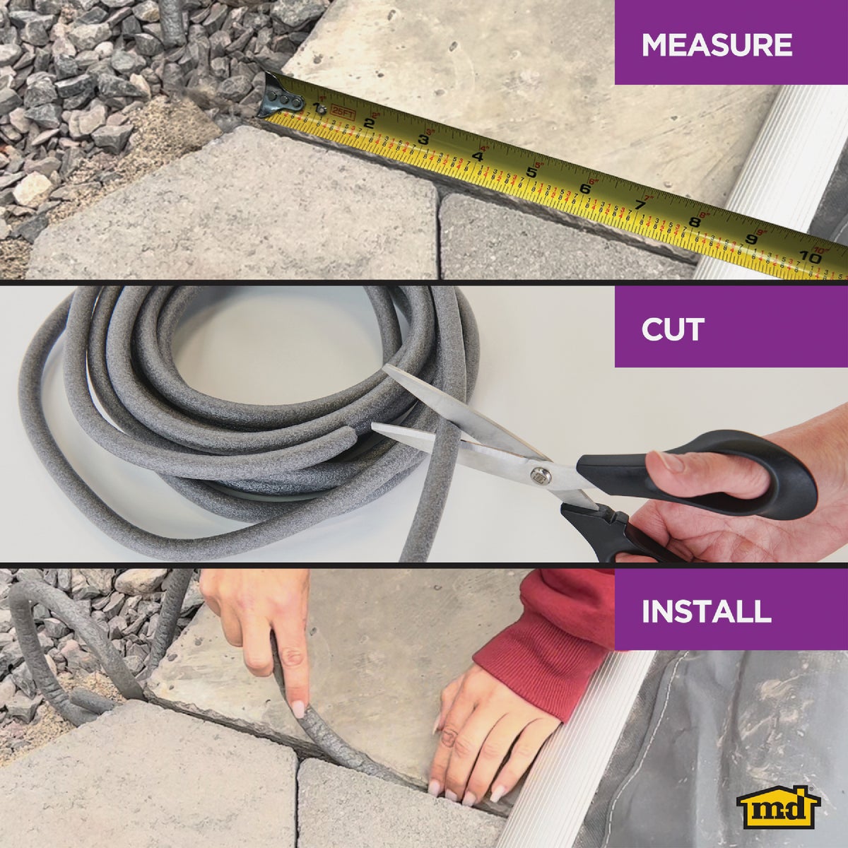 M-D Building Products 20 Ft. Gray Foam Backer Rod for Medium 1/2 In. Gaps and Joints Image 5