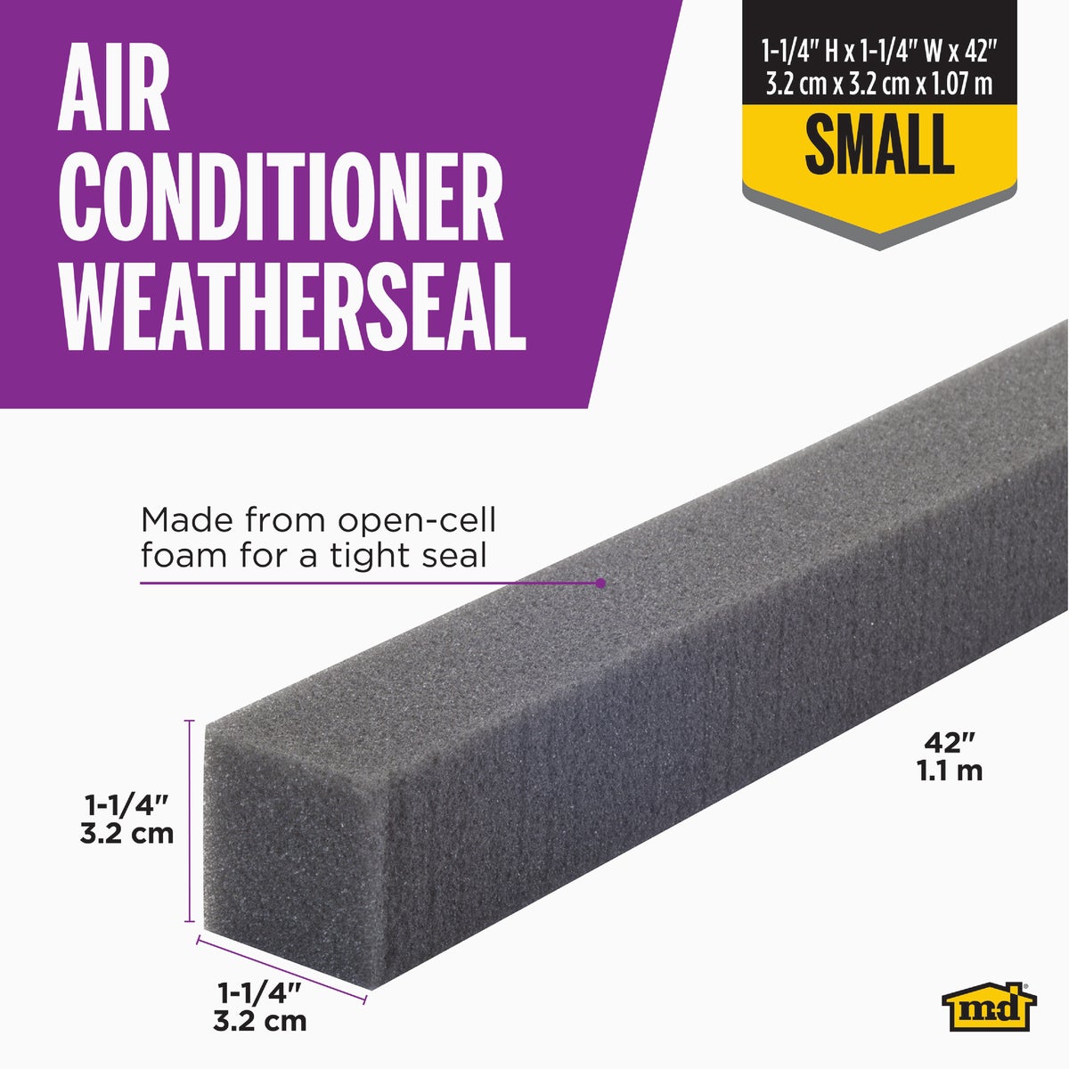 M-D Building Products 1-1/4 In. X 42 In. Gray Air Conditioner Weatherseal for Window Units Image 2