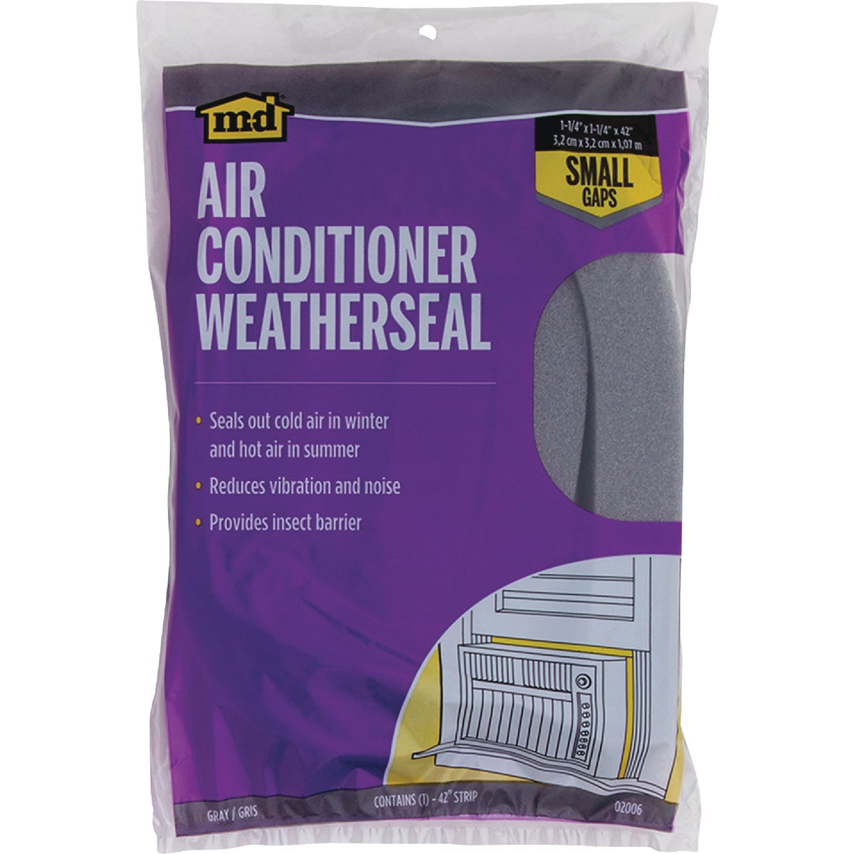 M-D Building Products 1-1/4 In. X 42 In. Gray Air Conditioner Weatherseal for Window Units Image 7