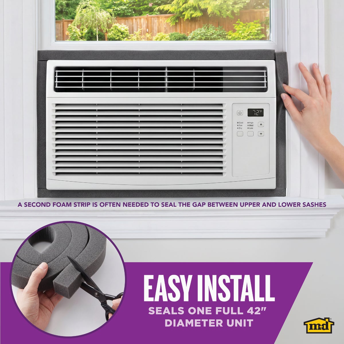 M-D Building Products 1-1/4 In. X 42 In. Gray Air Conditioner Weatherseal for Window Units Image 3