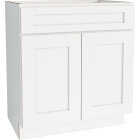 CraftMark Plymouth Shaker 30 In. W x 24 In. D x 34.5 In. H Ready To Assemble White Base Kitchen Cabinet Image 1
