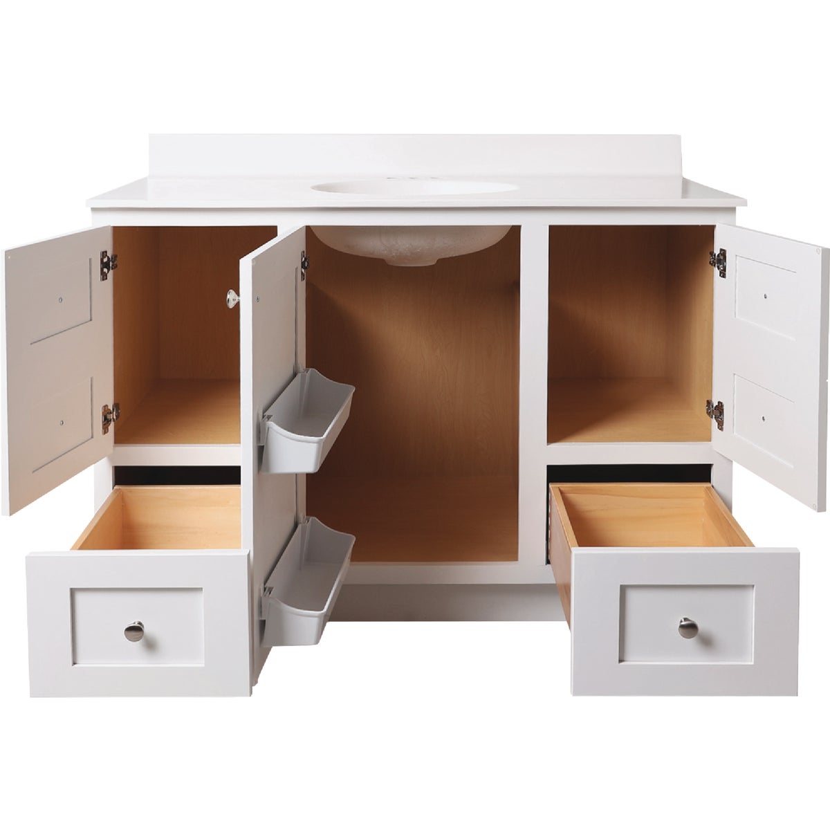 Bertch Storage Solutions 48 In. W x 34-1/2 In. H x 21 In. Deep White Vanity Base without Top, 3 Door/2 Drawer Image 2
