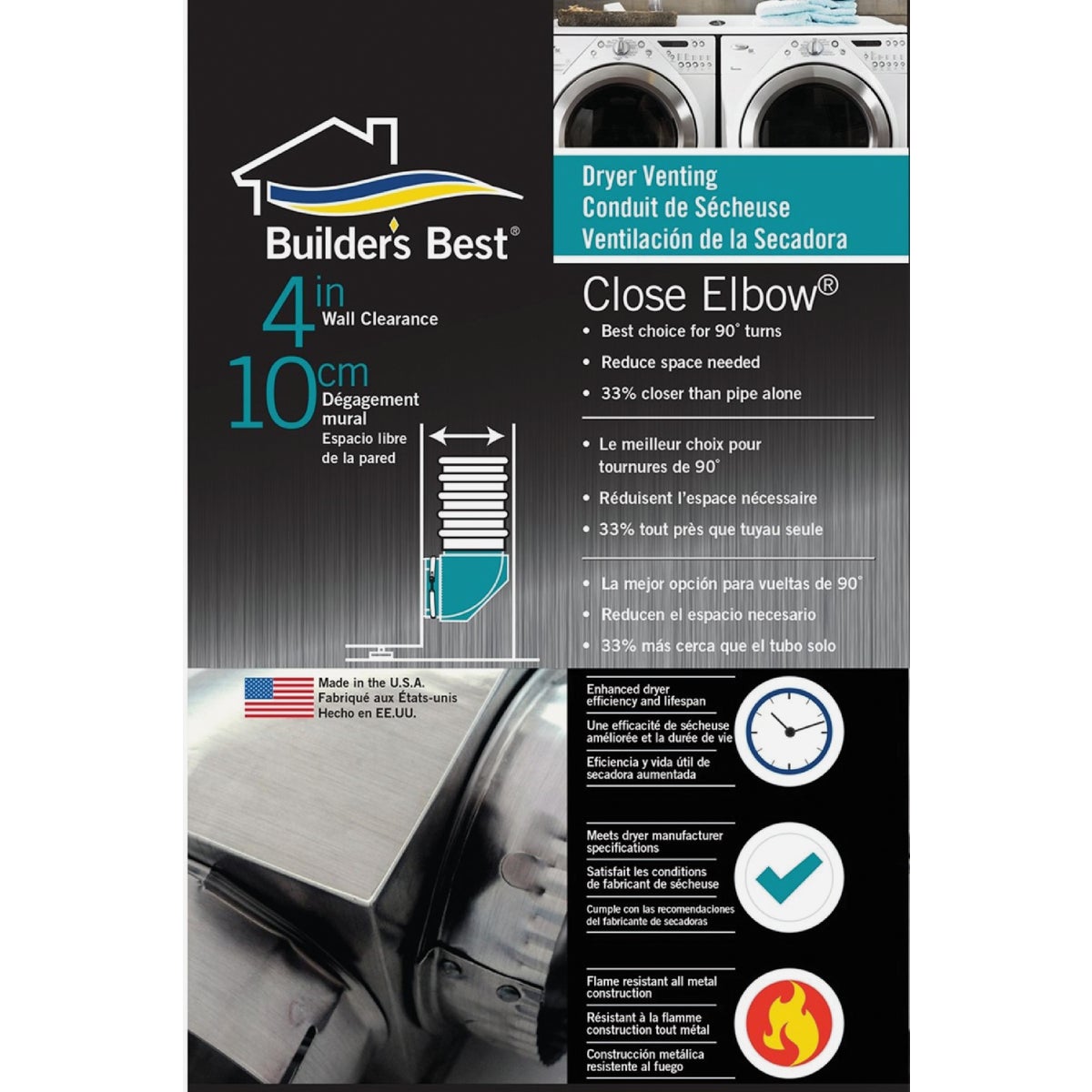 Builder's Best 4 In. Aluminum Dryer Elbow Image 3