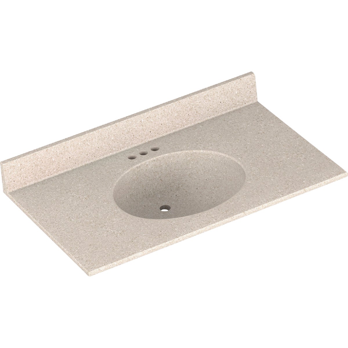 Bertch Oasis 37 In. x 22 In. Cast Polymer Tiramisu Vanity Top with Oval Bowl Image 1