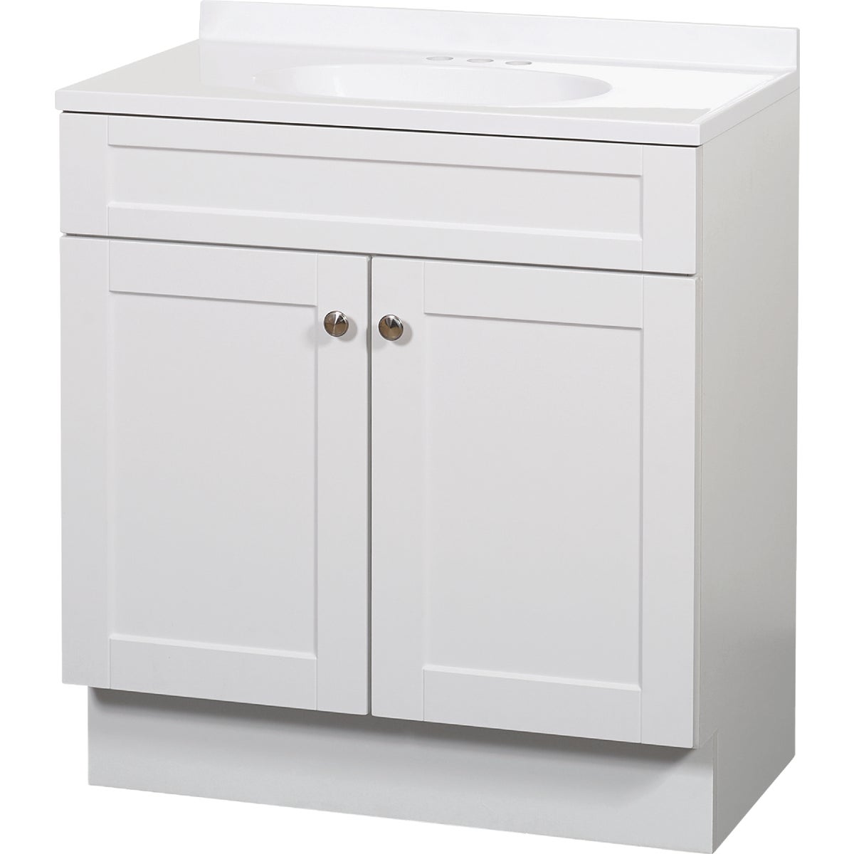 Zenith Zenna Home White 30 In. W x 35 In. H x 18 In. D Shaker Vanity with White Cultured Marble Top