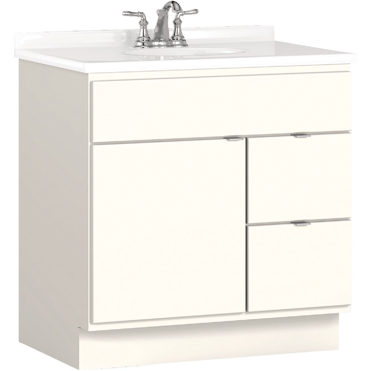 Bertch Riverside 30 In. W x 34-1/2 In. H x 21 In. D White Vanity Base without Top, 2 Door/2 Drawer