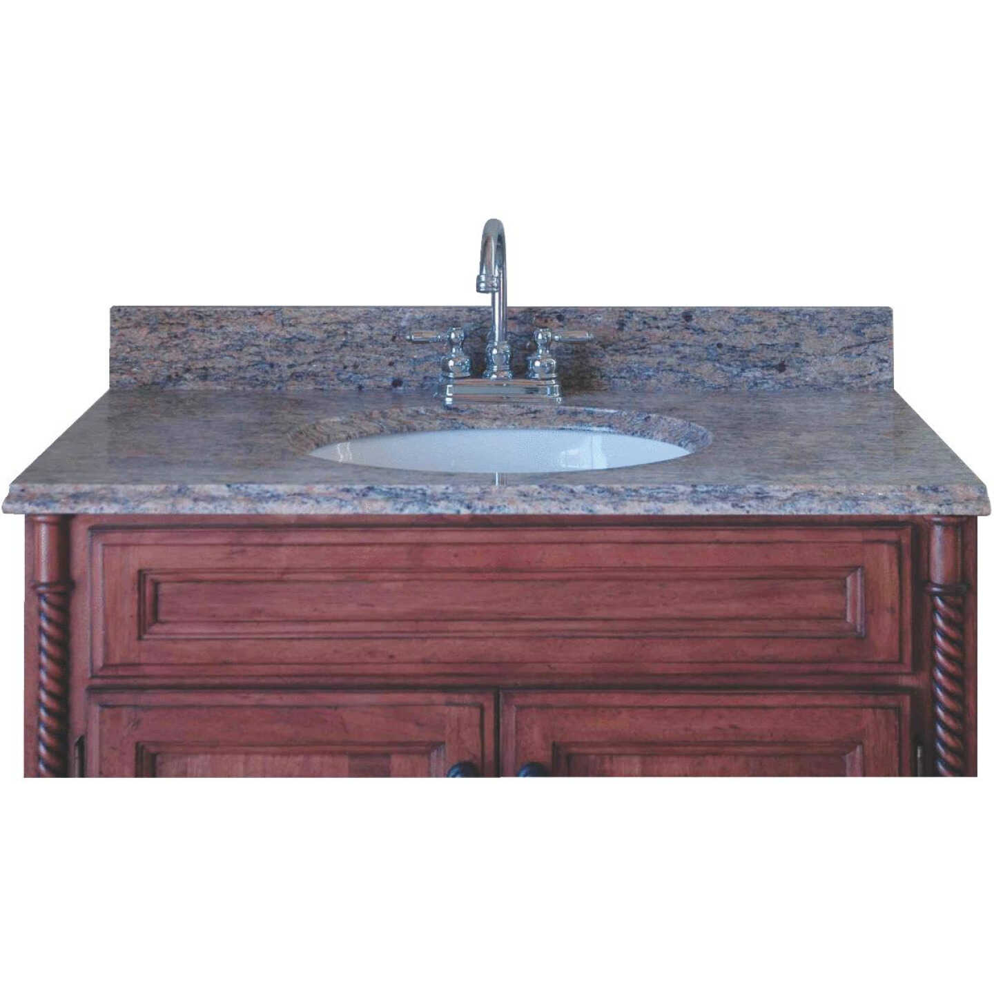 Team Efforts 61 In. X 21 In. Santa Cecilia Granite With White Porcelain Bowl Image 1