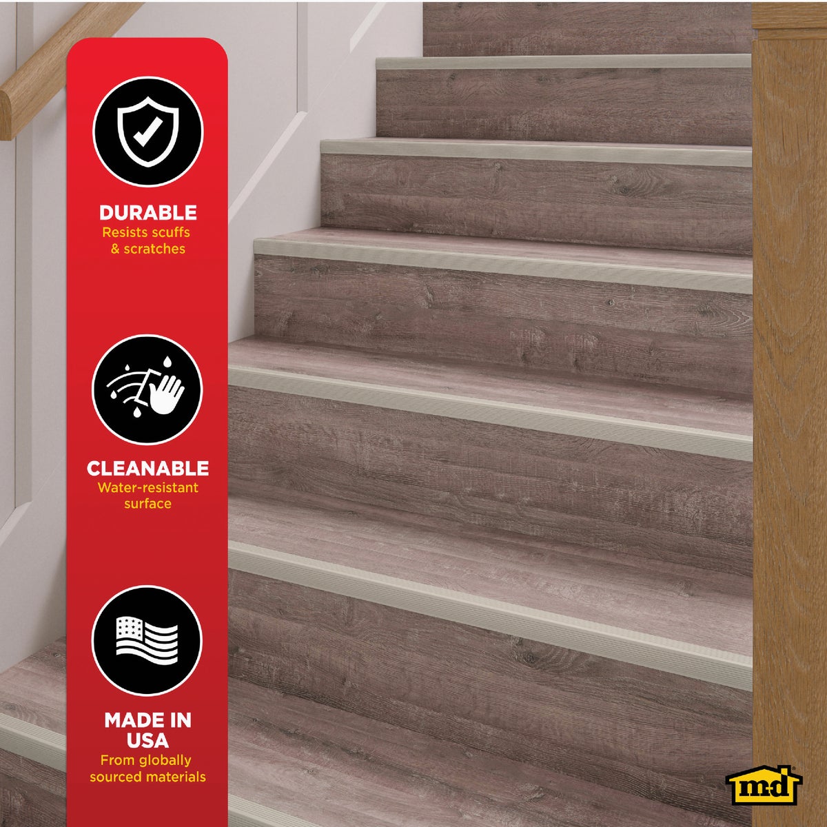 M-D Building Products 36 In. Satin Nickel Aluminum CINCH Fluted Stair Edging Image 5