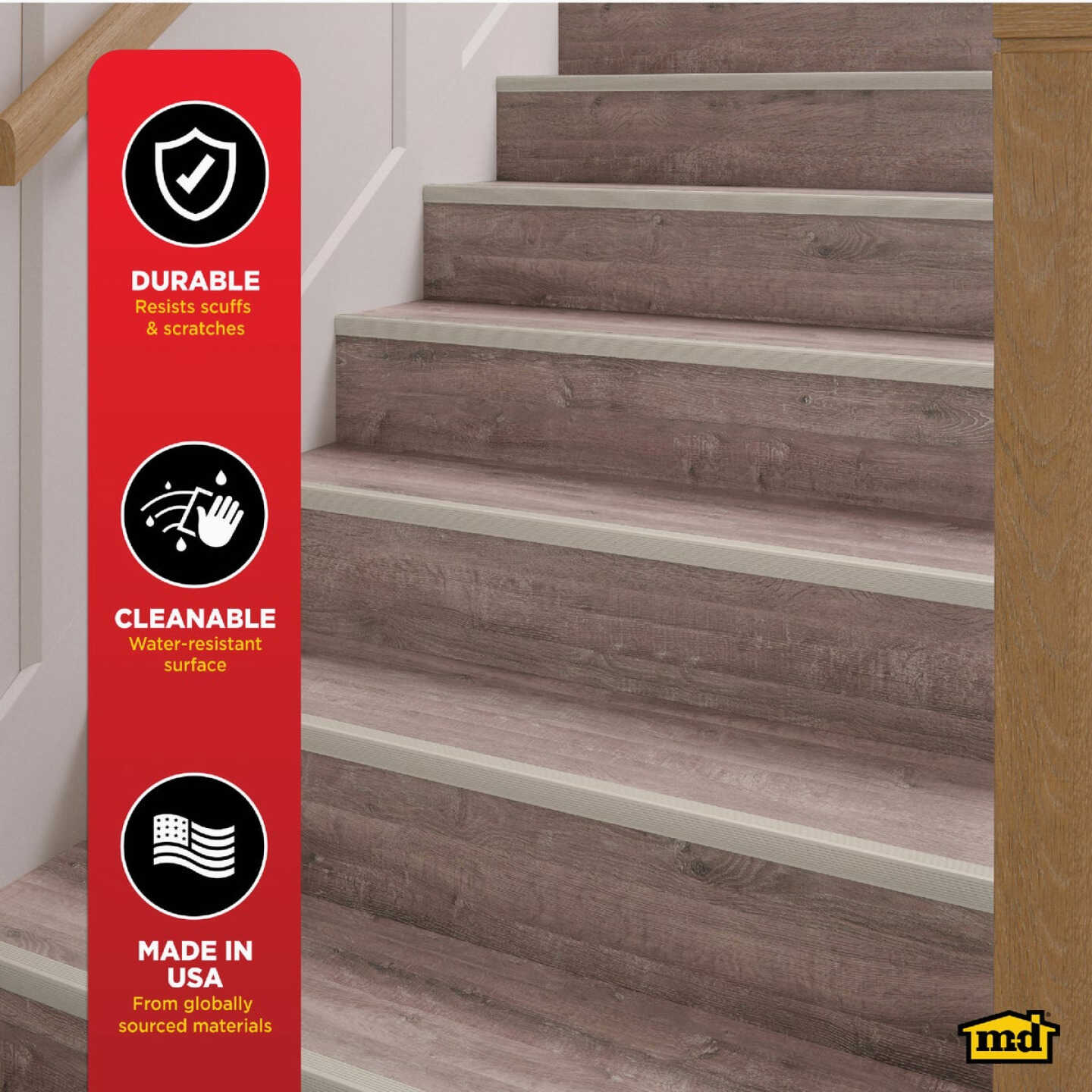 M-D Building Products 36 In. Satin Nickel Aluminum CINCH Fluted Stair Edging Image 5