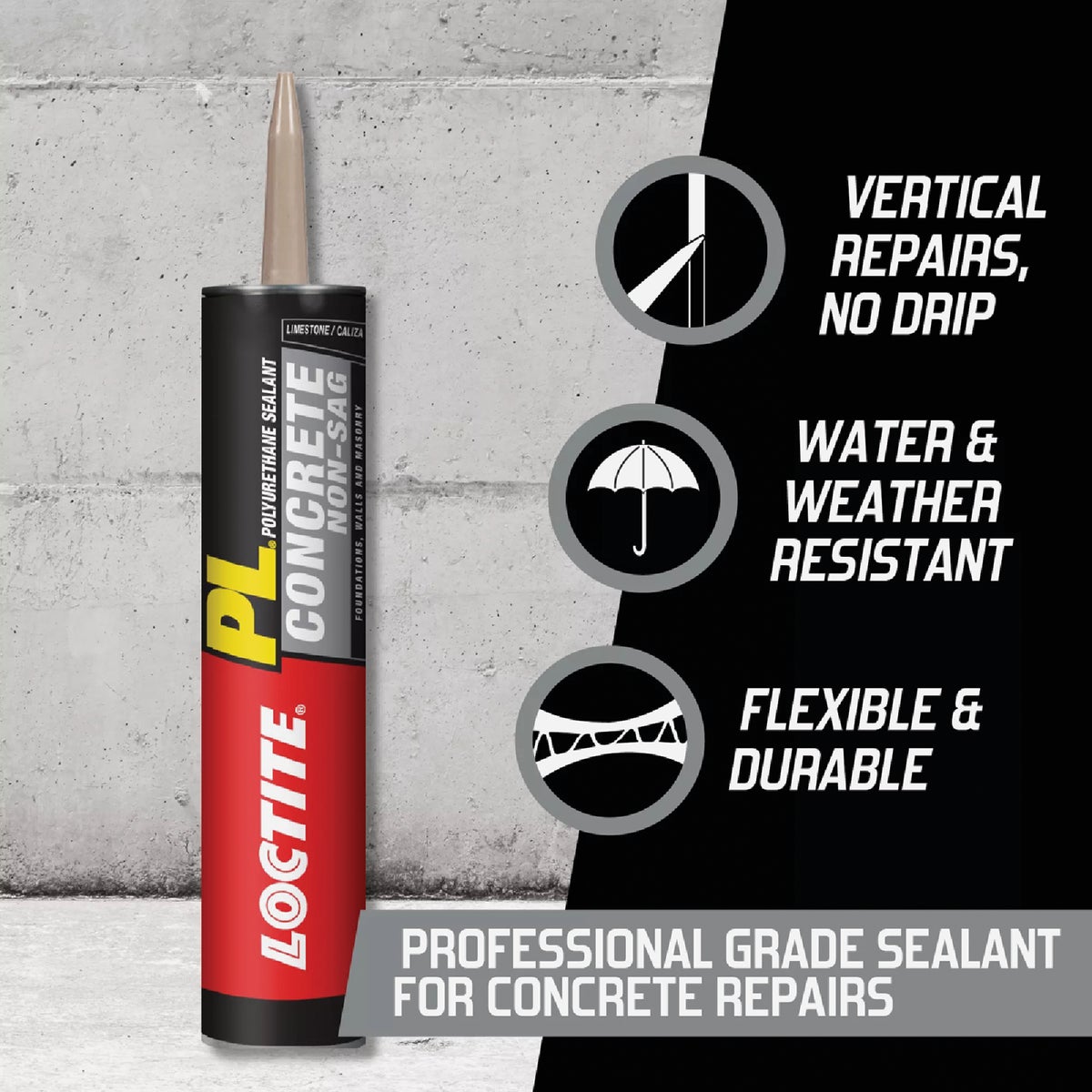 Loctite PL 10 Oz. Concrete Non-Sag Limestone Polyurethane Sealant Image 5