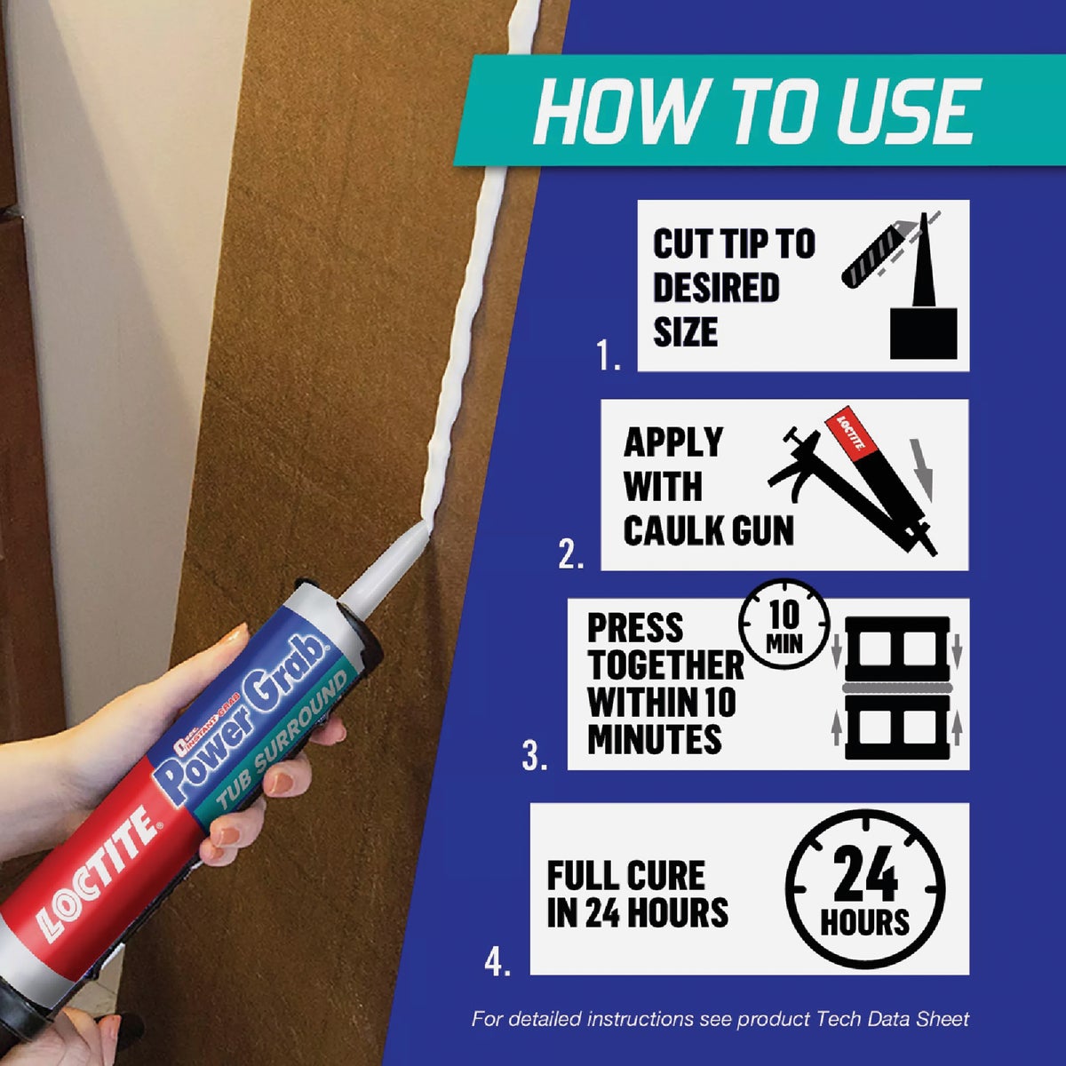 LOCTITE Power Grab Express 10 Oz. Tub Surround & Shower Wall Adhesive Image 3