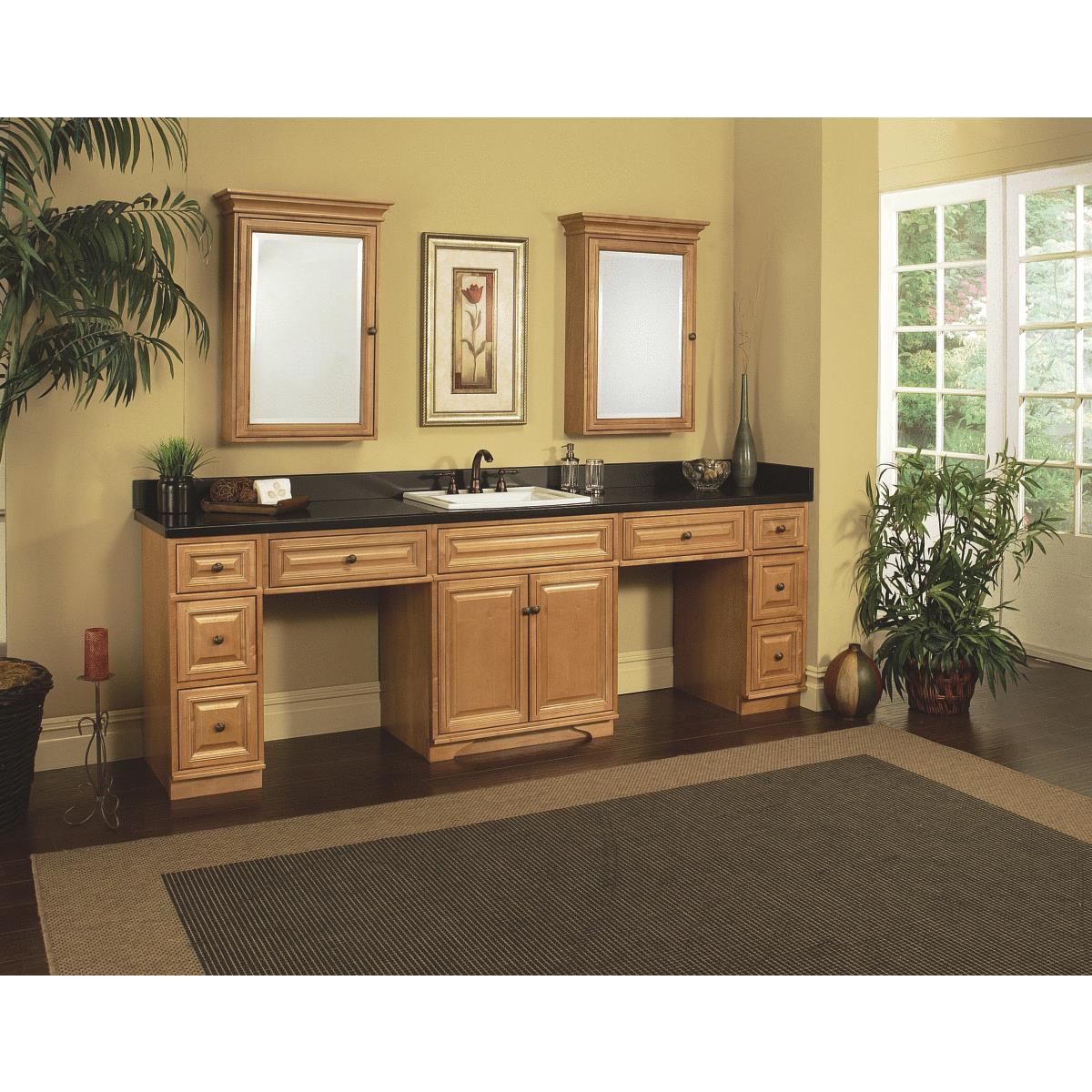Sunny Wood Briarwood Maple 26 In. W x 36 In. H x 7-3/4 In. D Single Mirror Surface Mount Medicine Ca