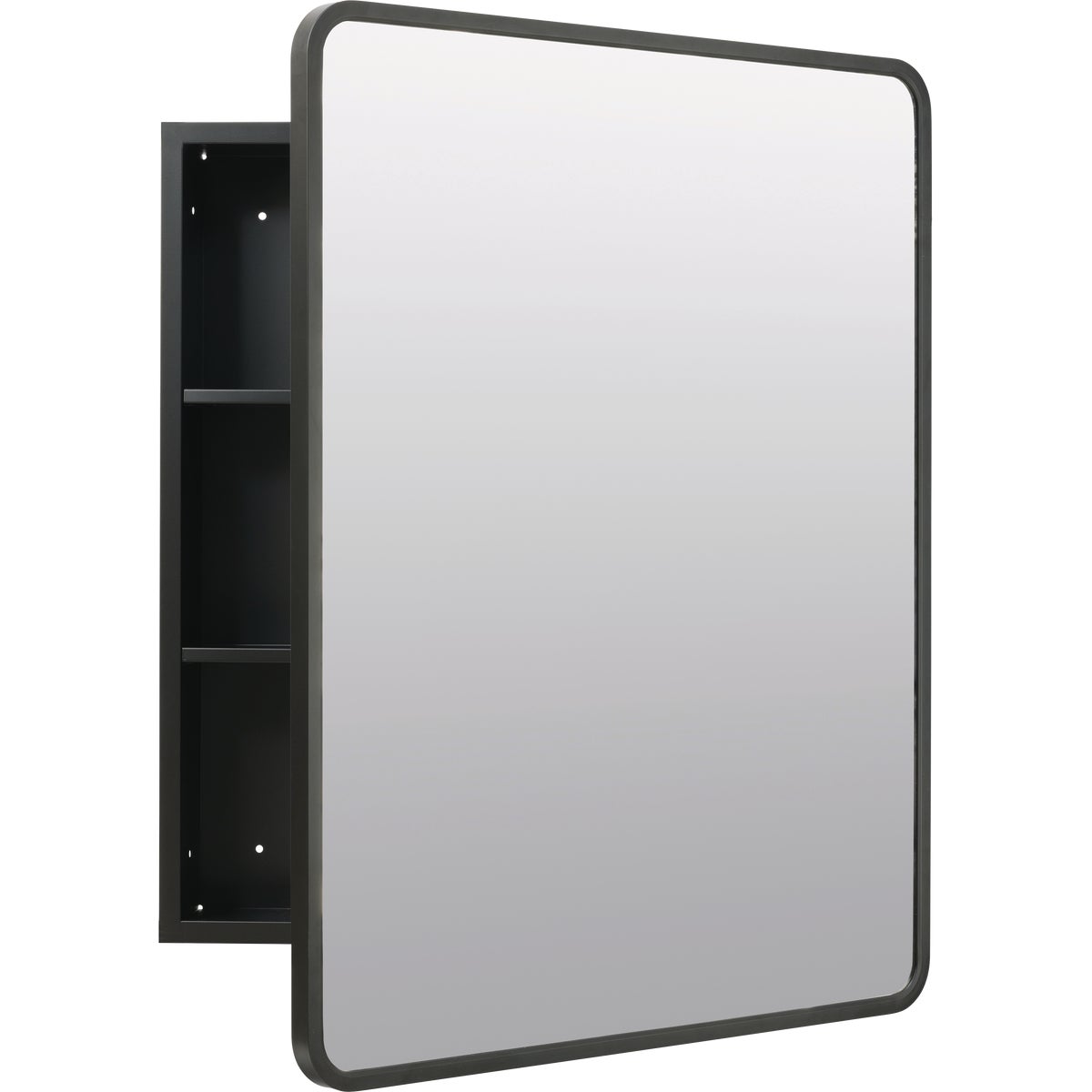 Zenna Home Designer Series Black 24 In. W x 30 In. H x 5 In. D Single Mirror Surface/Recess Mount Rectangle Medicine Cabinet Image 5