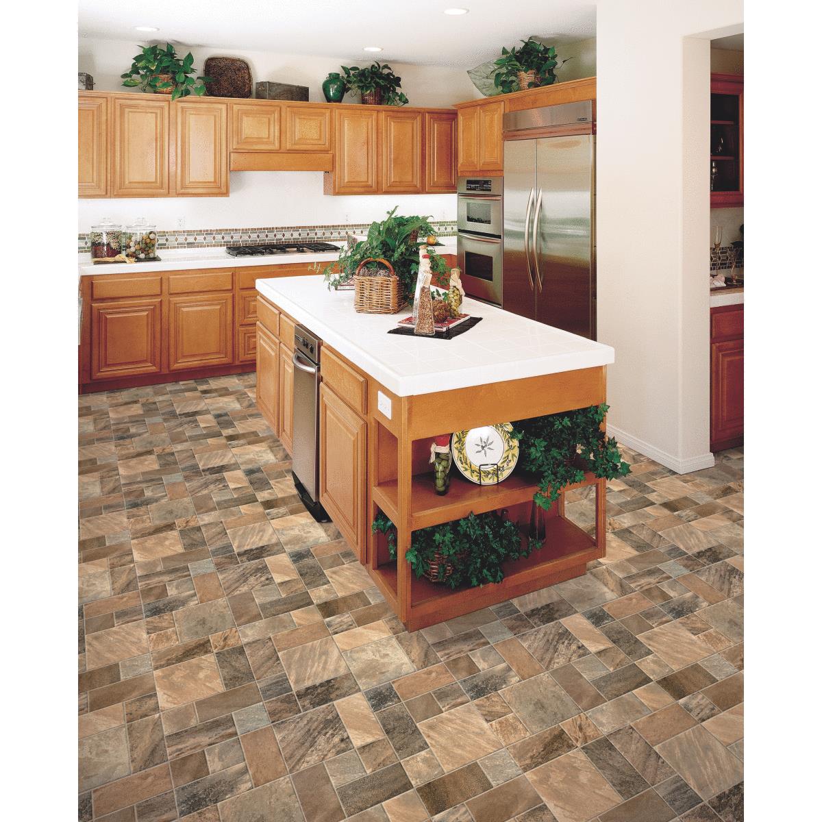 PDP Tile Laminate Flooring, Venetian Gold Terrell, 15.75-in W x 47.64-in L, 20.84 sq. ft./case