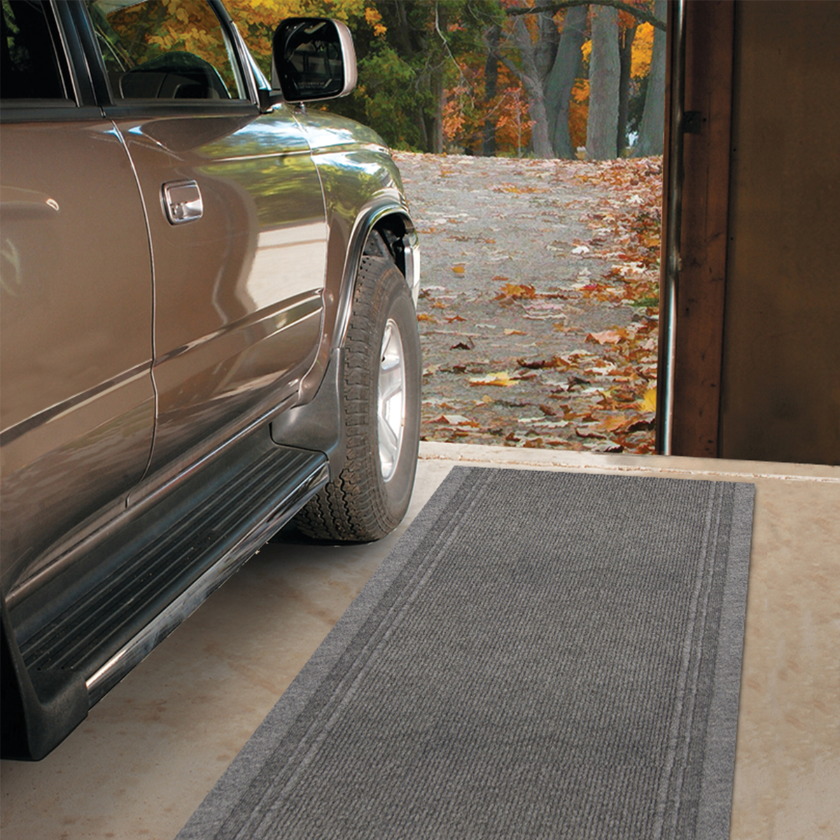 Multy Home Tracker 26 In. x 60 Ft. Gray Carpet Runner, Indoor/Outdooor  Image 2