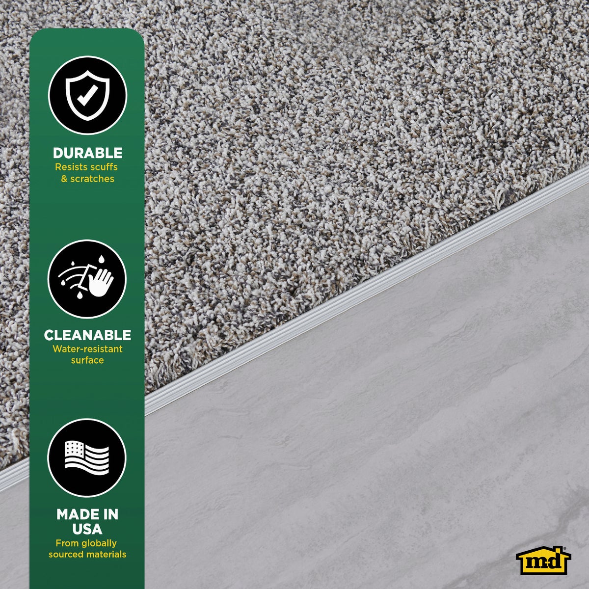 M-D Building Products Silver 1-3/8 In. x 6 Ft. Aluminum Carpet Gripper Image 5