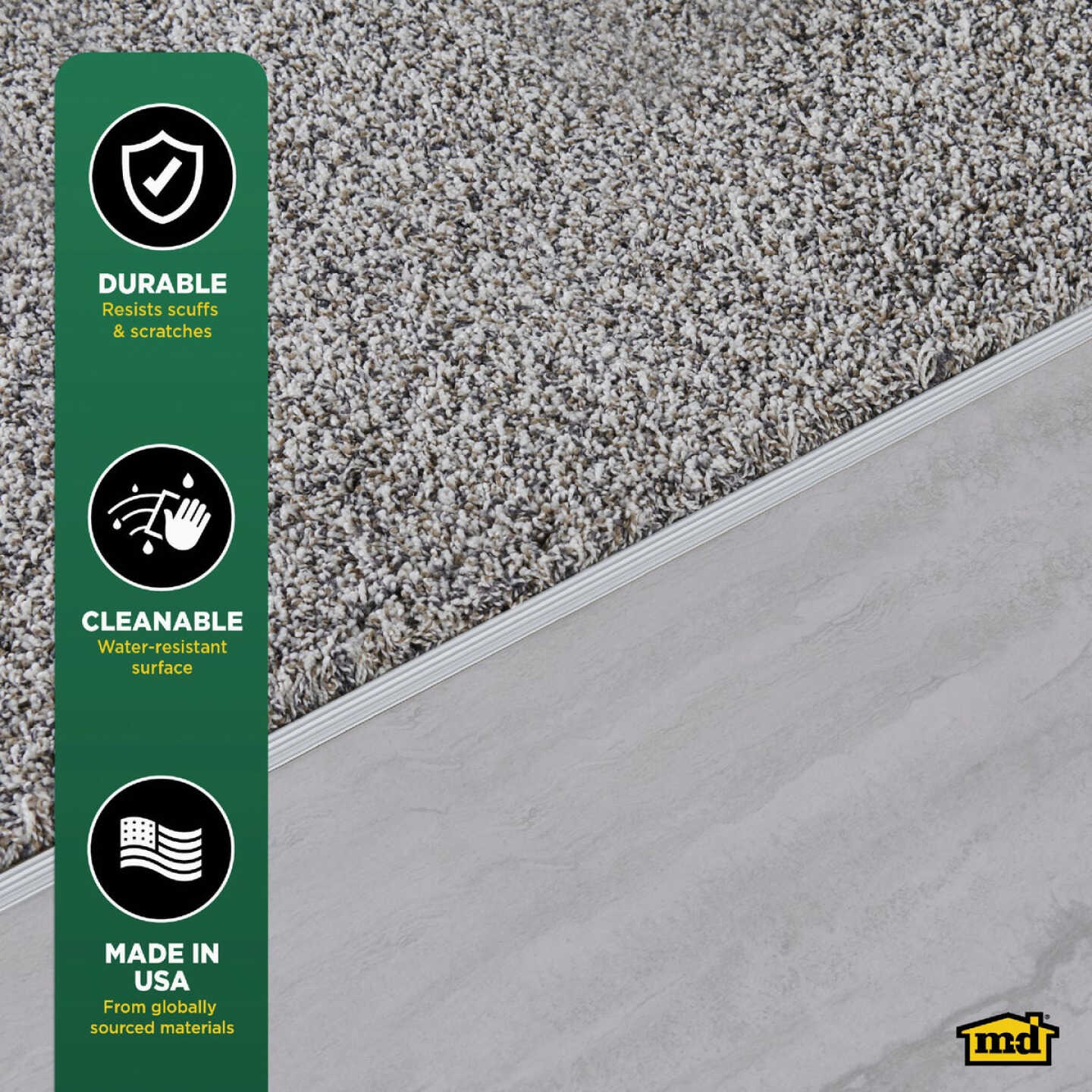 M-D Building Products Silver 1-3/8 In. x 6 Ft. Aluminum Carpet Gripper Image 5