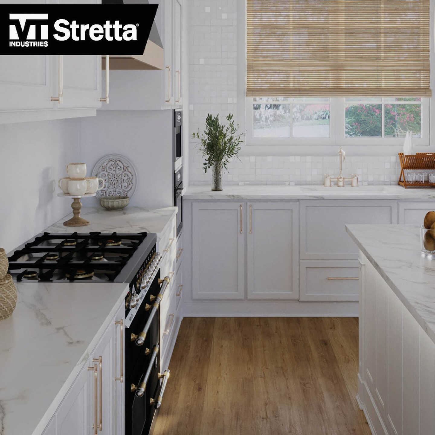 VT Industries Stretta 6 Ft. Laminate White Marble Countertop Image 3