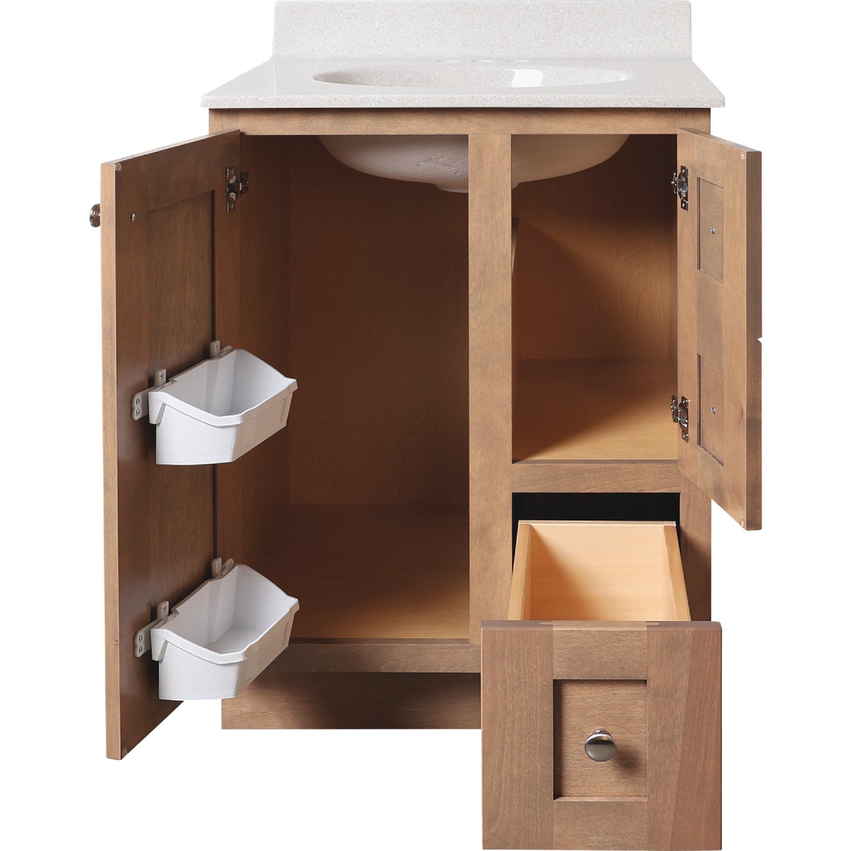 Bertch Storage Solutions 24 In. x 34-1/2 In. H x 21 In. D Driftwood Vanity Base without Top, 2 Door/1 Drawer Image 3