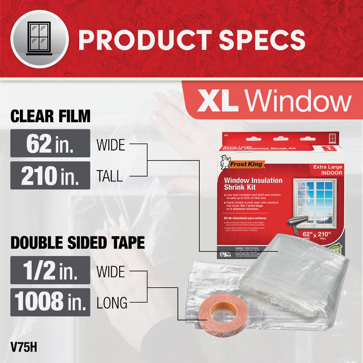Frost King 62 In. x 210 In. Indoor Shrink Film Window Kit Image 2