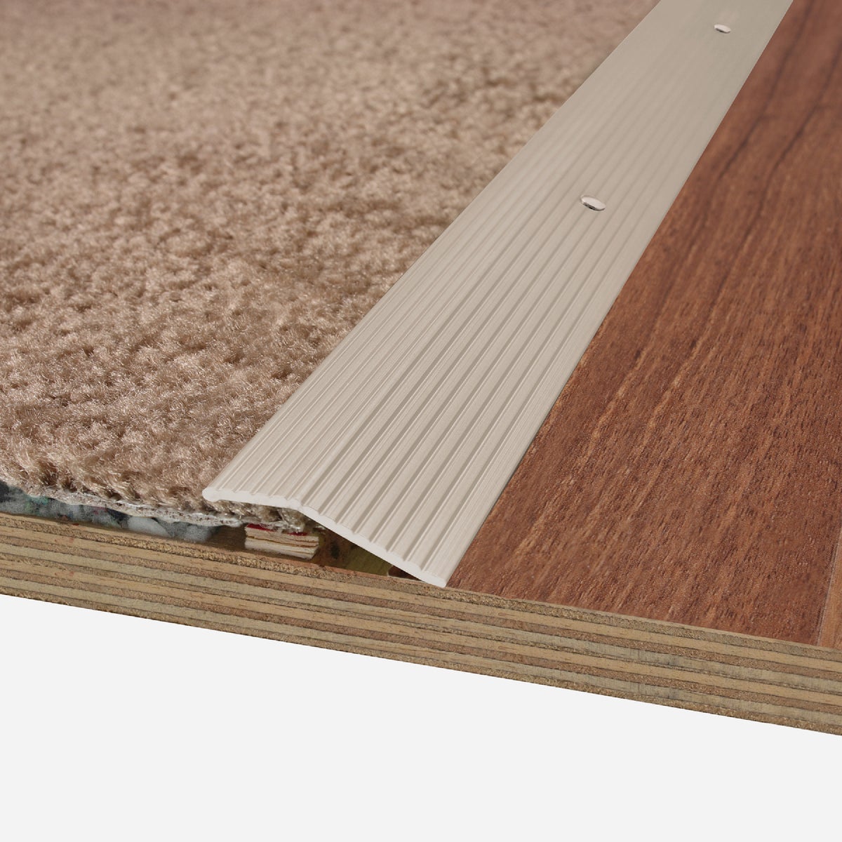 M-D Building Products 1-3/8 In. X 36 In. Almond Aluminum Carpet Trim with Screw Nails Image 3