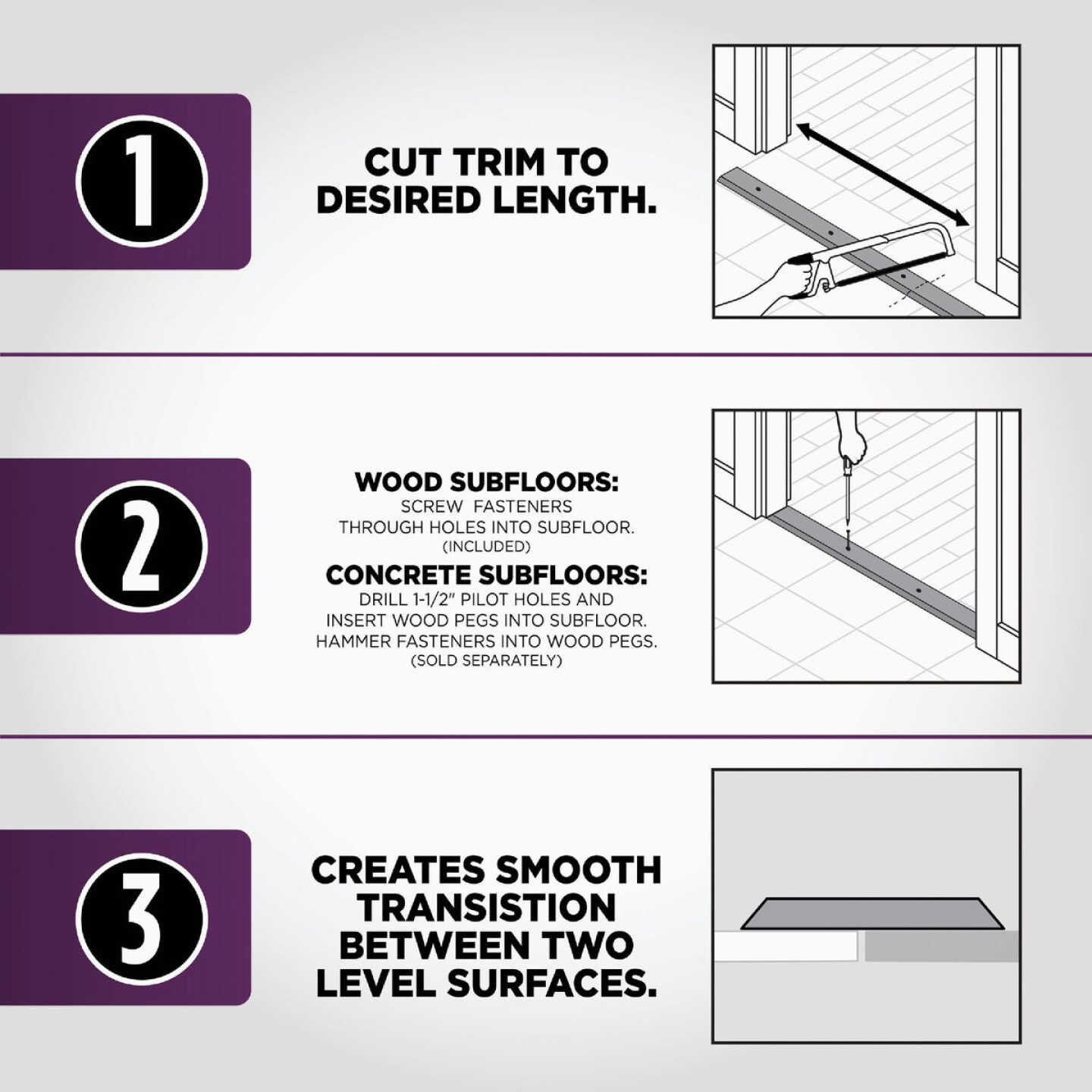 M-D Building Products 1-3/4 In. x 72 In. Unfinished Hardwood Seam Binder with Screws Image 6