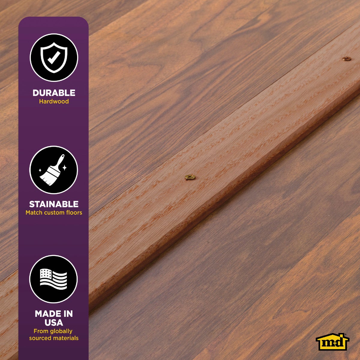 M-D Building Products 3 In. x 36 In. Unfinished Hardwood Seam Binder with Screws Image 5