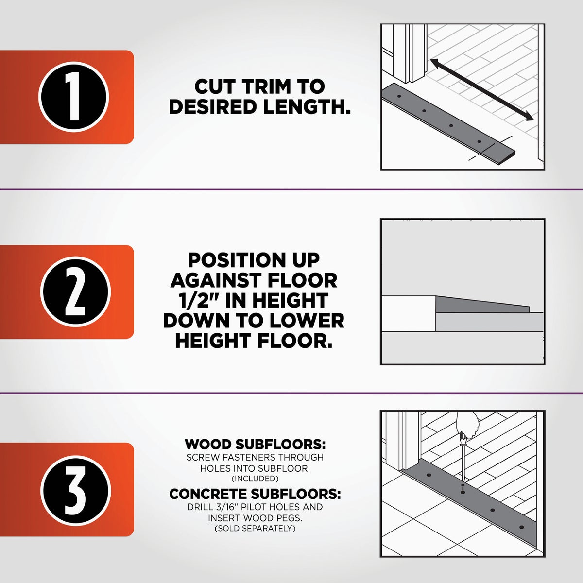 M-D Building Products 1-3/4 In. x 72 In. Unfinished Hardwood Reducer with Screws Image 6