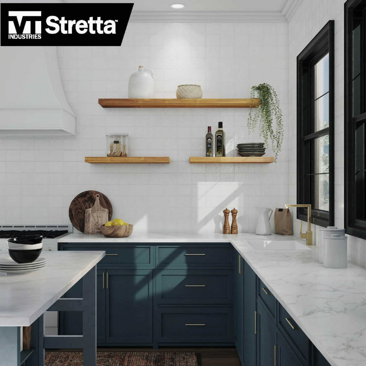 VT Industries Stretta 10 Ft. Laminate White Marble Countertop Image 2