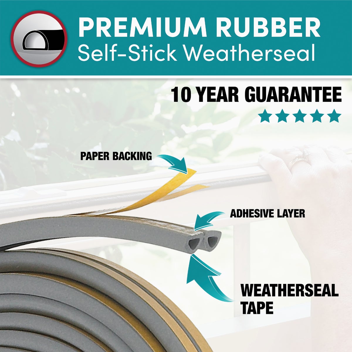 Frost King 17 Ft. x 5/16 In. Grey Rubber Weatherstrip Image 2