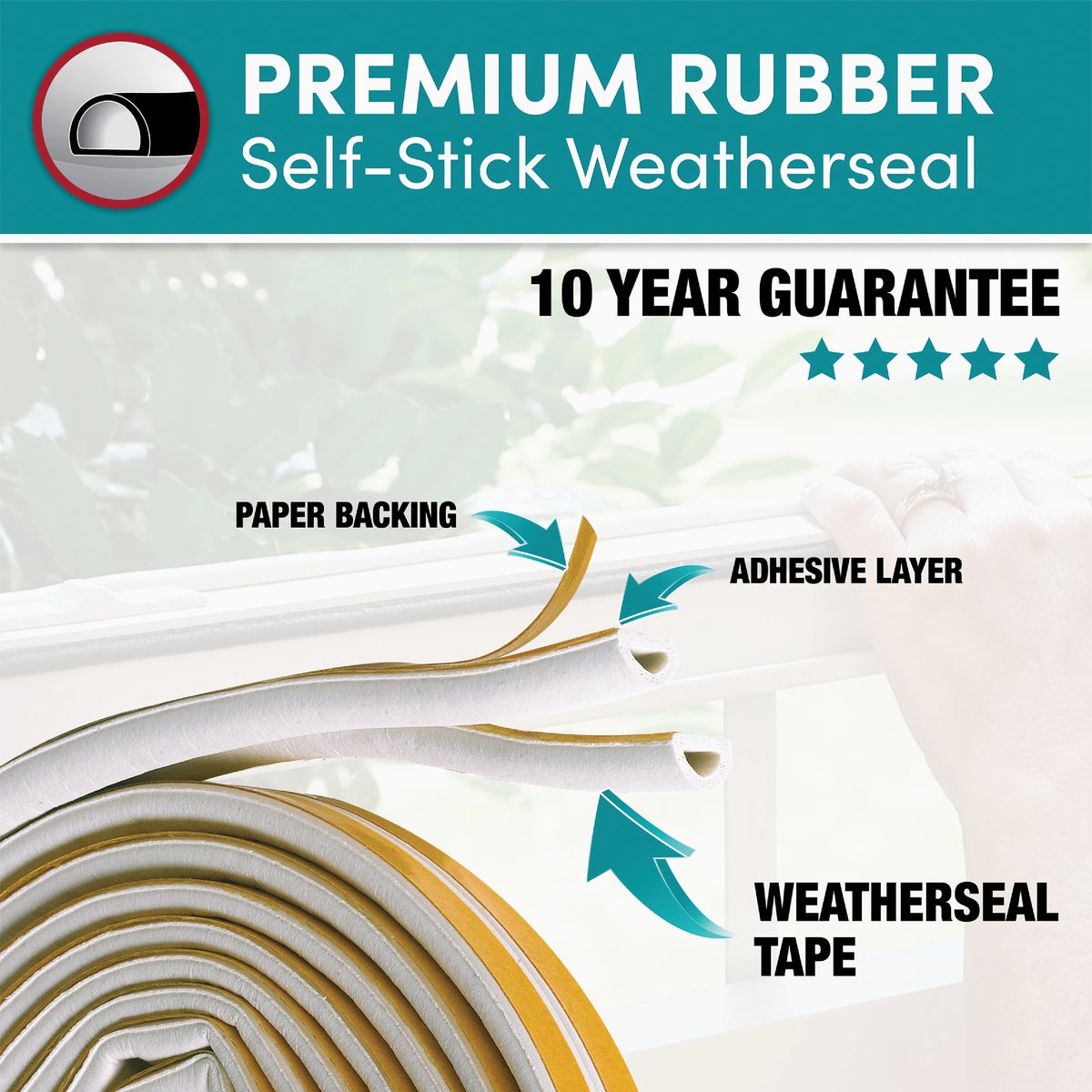Frost King 17 Ft. x 5/16 In. White Rubber Weatherstrip Image 2