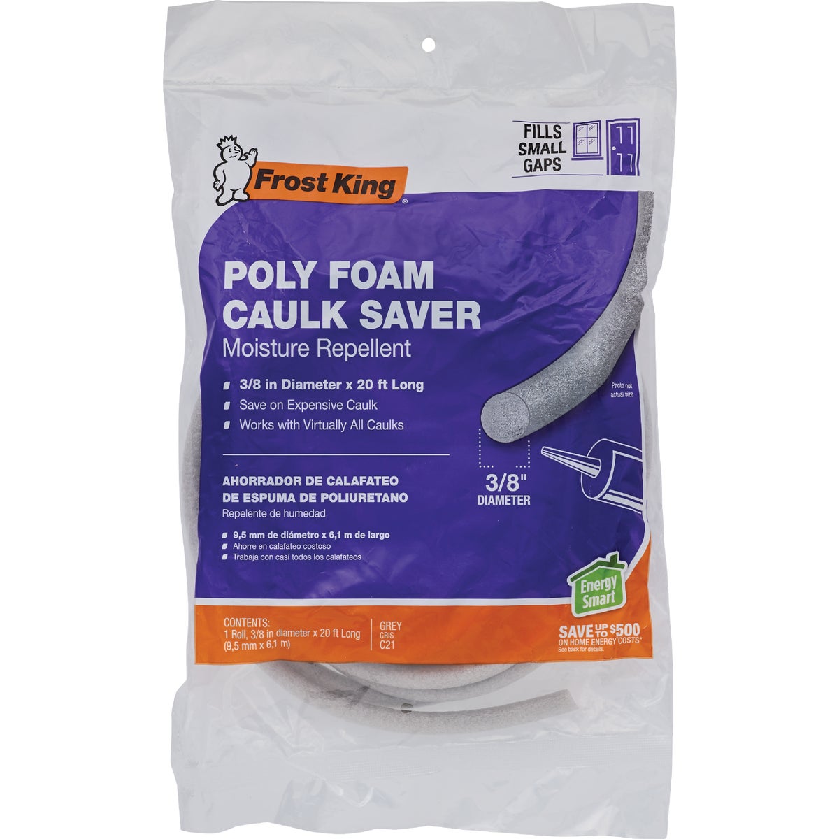 Frost King 3/8 In. x 20 Ft. Gray Backer Rod Image 2