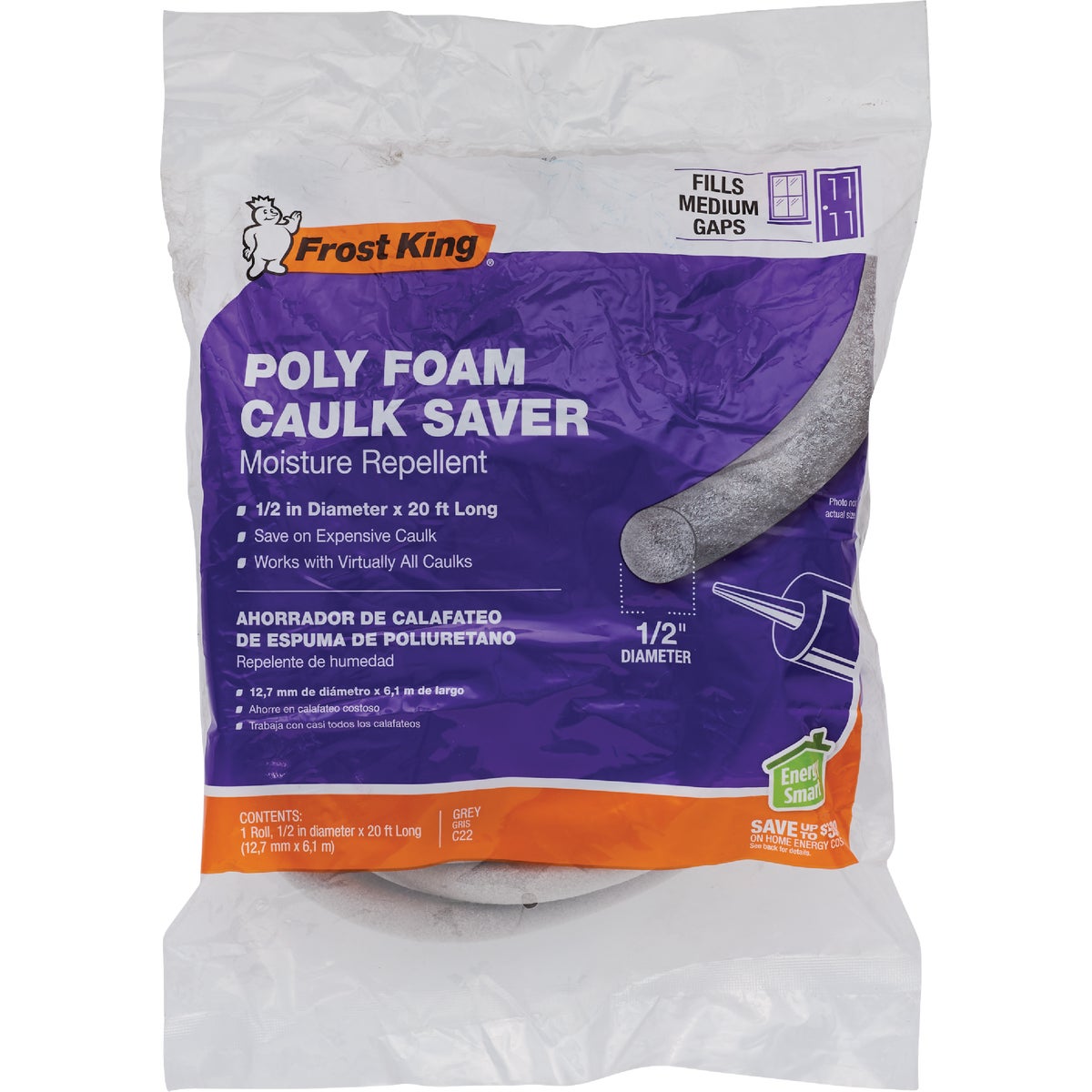 Frost King 1/2 In. x 20 Ft. Gray Backer Rod Image 2