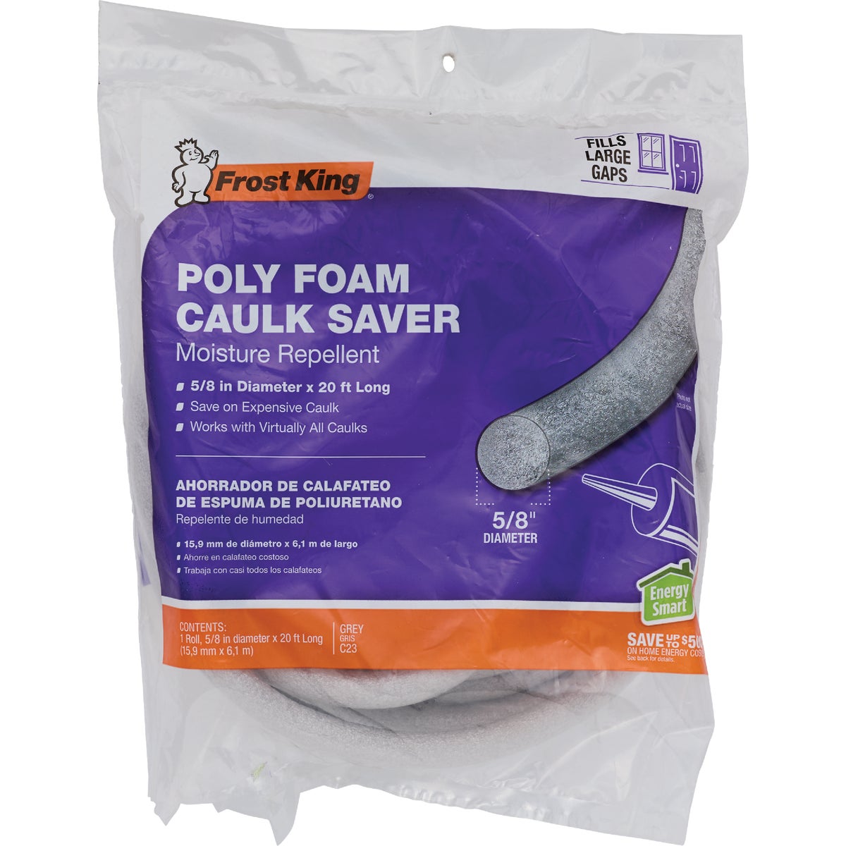 Frost King 5/8 In. x 20 Ft. Gray Backer Rod Image 2