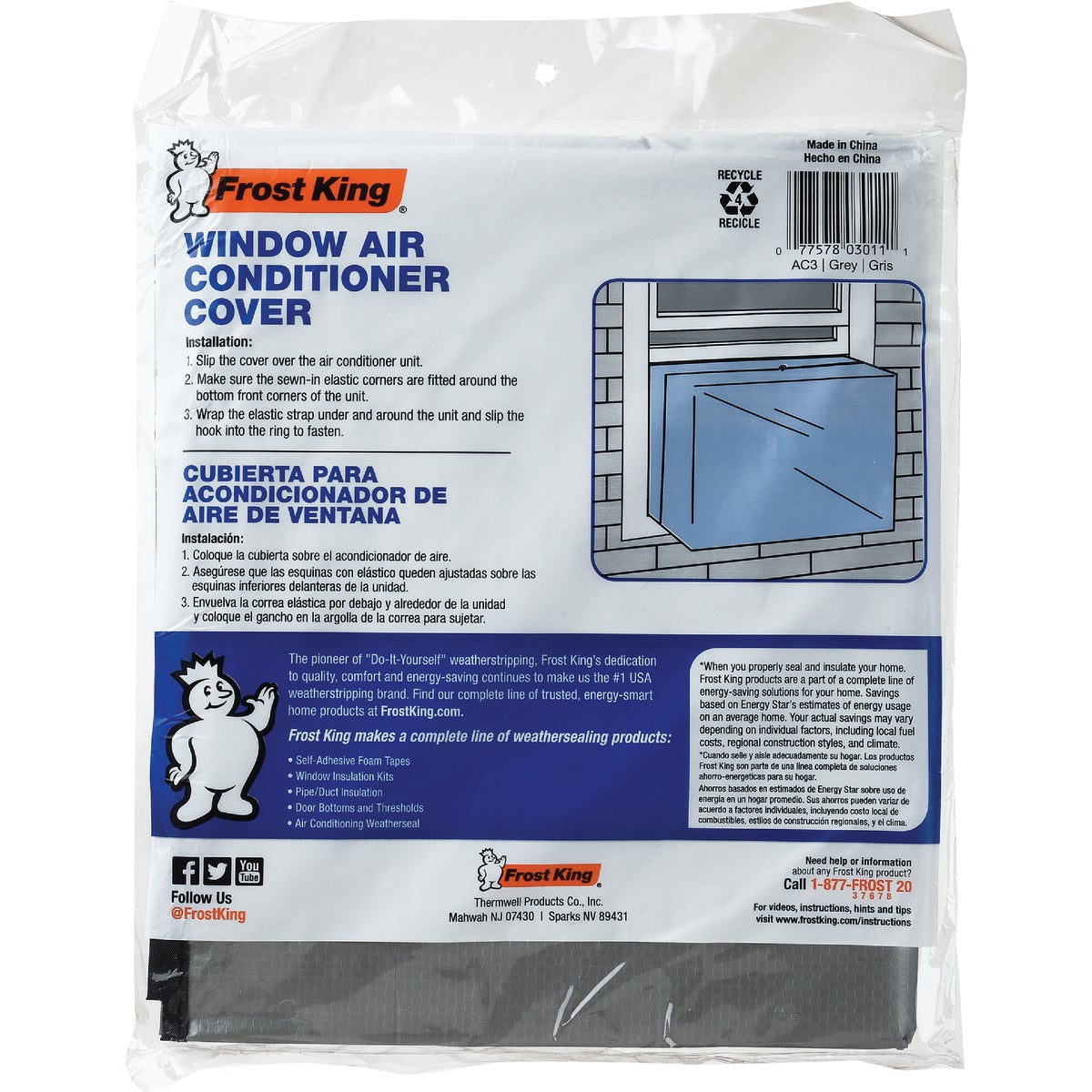 Frost King 18 In. x 27 In. x 22 In. 6 mil Rectangular Air Conditioner Cover Image 4