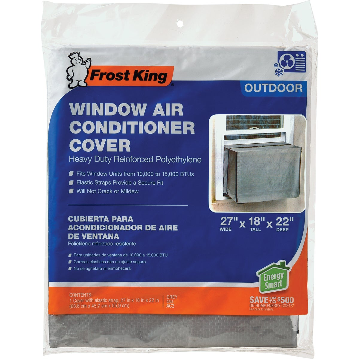 Frost King 18 In. x 27 In. x 22 In. 6 mil Rectangular Air Conditioner Cover