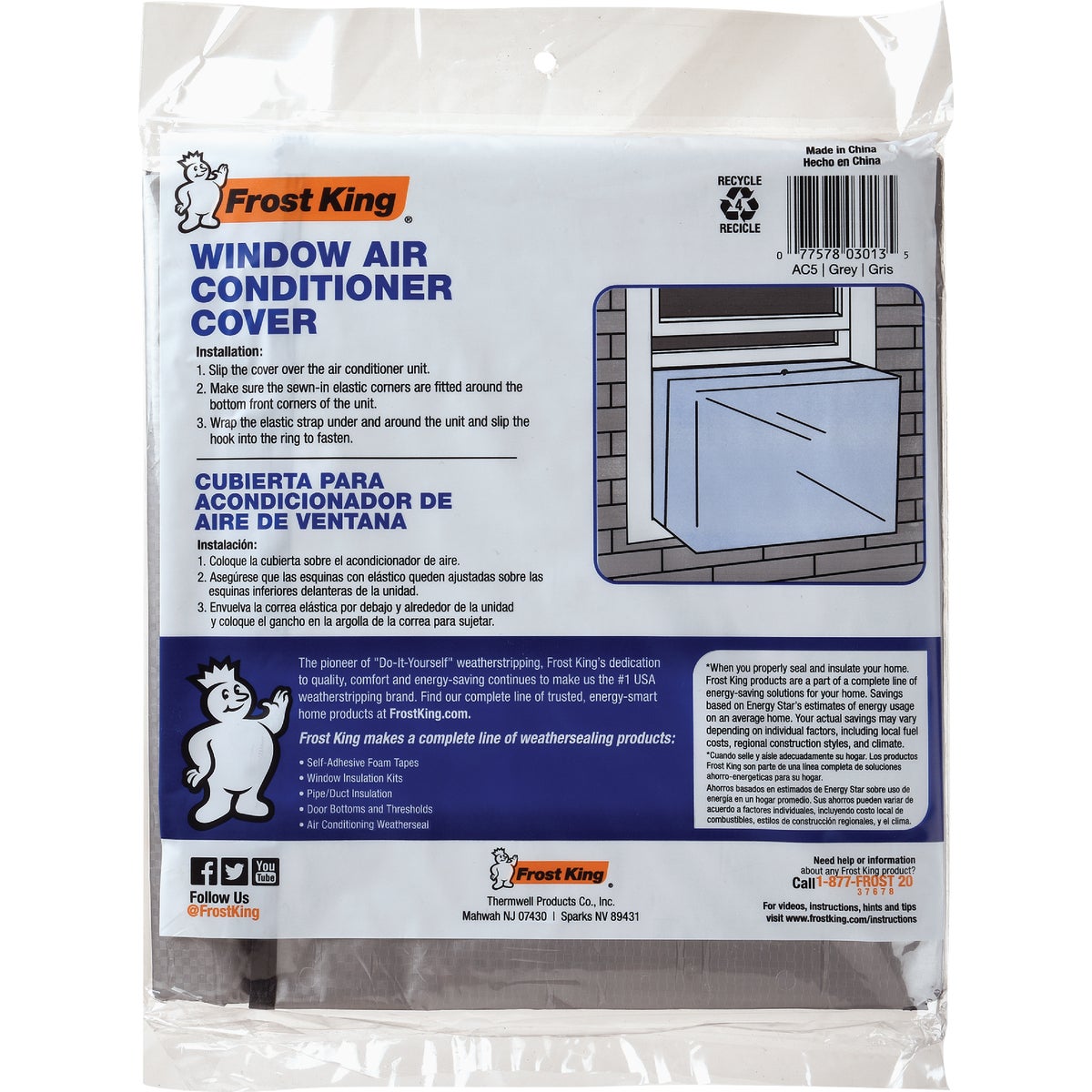 Frost King 20 In. x 28 In. x 30 In. 6 mil Rectangular Air Conditioner Cover Image 4